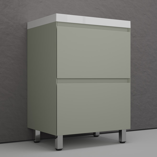 Тумба с умывальником Symbolite Манхэттен 60 Plus 2 ящика + Asti 60x45