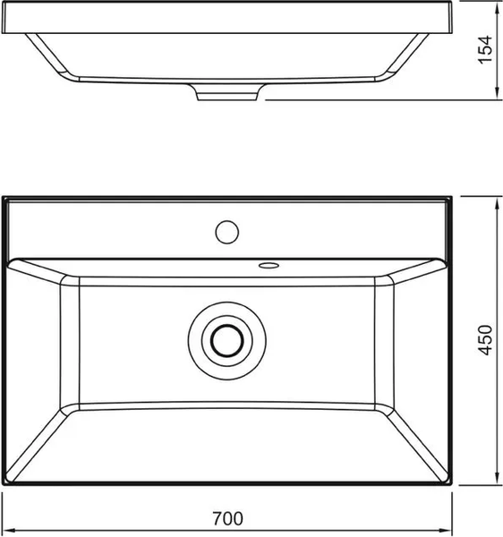 Тумба с умывальником Symbolite Манхэттен 70 Plus 2 ящика + Asti 70x45
