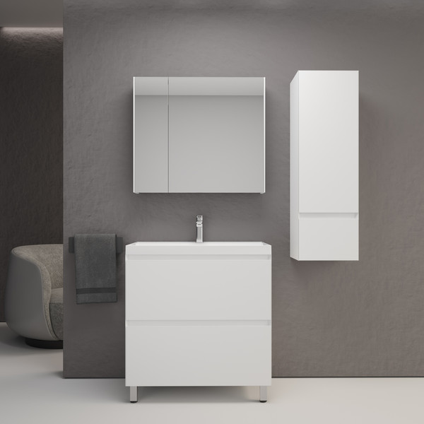 Тумба с умывальником Symbolite Манхэттен 80 Plus 2 ящика + Asti 80x45 - фото