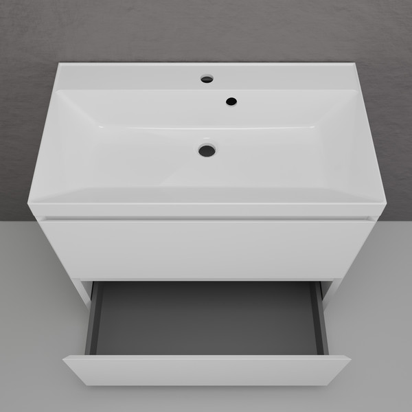 Тумба с умывальником Symbolite Манхэттен 80 Plus 2 ящика + Asti 80x45