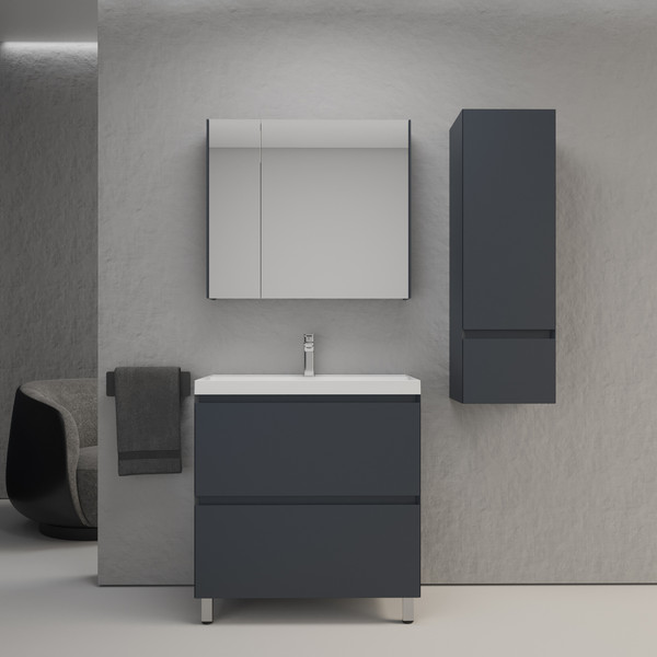 Тумба с умывальником Symbolite Манхэттен 80 Plus 2 ящика + Asti 80x45