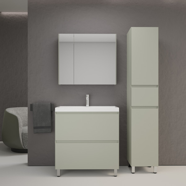 Тумба с умывальником Symbolite Манхэттен 80 Plus 2 ящика + Asti 80x45 - фото