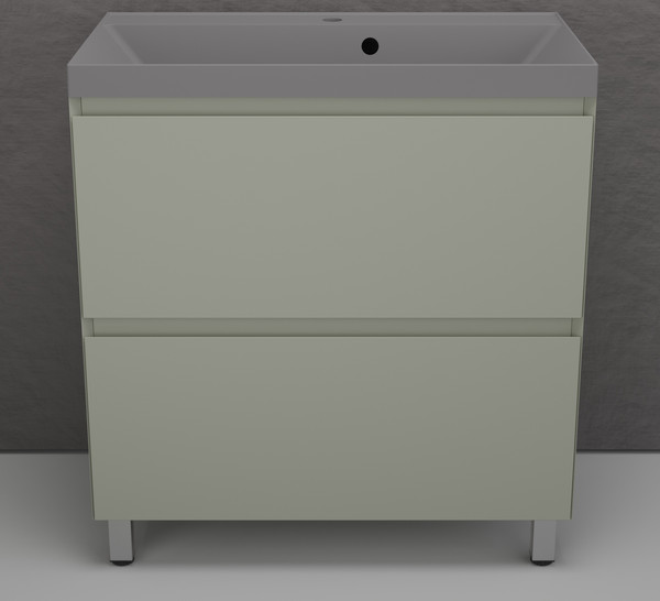 Тумба с умывальником Symbolite Манхэттен 80 Plus 2 ящика + Asti 80x45 - фото