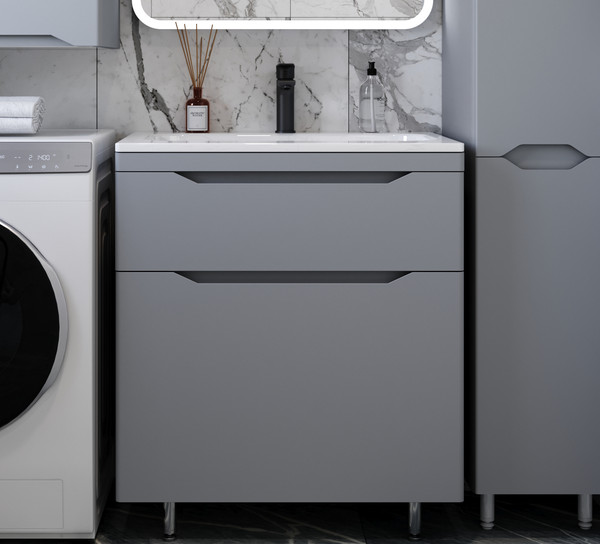 Тумба с умывальником Symbolite Марелла 70 Люкс Plus 2 ящика + Марелла Люкс 70х40 - фото