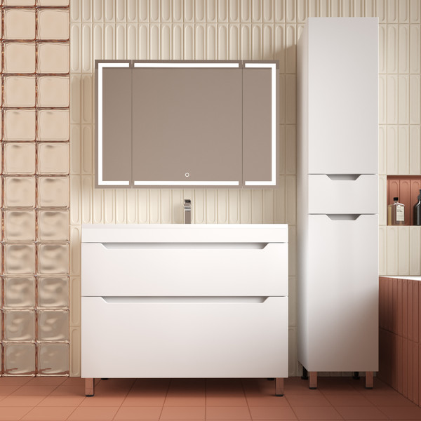 Тумба с умывальником Symbolite Остин 100 Plus 2 ящика + Фортуна 100x45 - фото