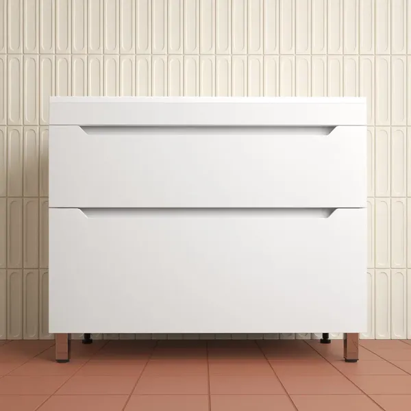 Тумба с умывальником Symbolite Остин 100 Plus 2 ящика + Фортуна 100x45 - фото