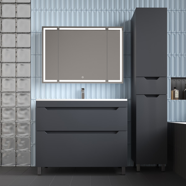 Тумба с умывальником Symbolite Остин 100 Plus 2 ящика + Фортуна 100x45 - фото