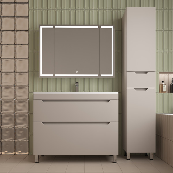 Тумба с умывальником Symbolite Остин 100 Plus 2 ящика + Фортуна 100x45 - фото