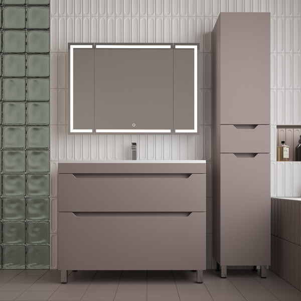 Тумба с умывальником Symbolite Остин 100 Plus 2 ящика + Фортуна 100x45 - фото