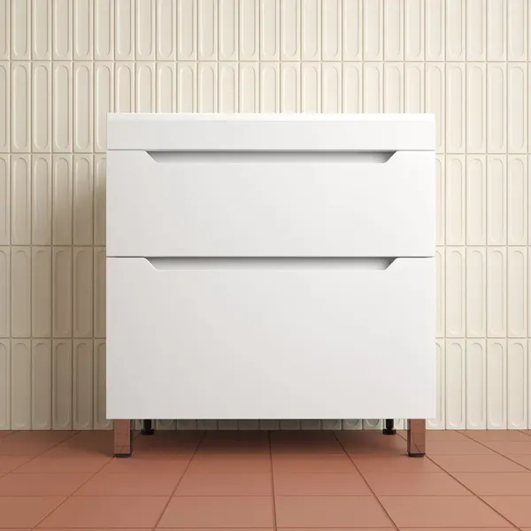 Тумба с умывальником Symbolite Остин 80 Plus 2 ящика + Фортуна 80x45 - фото