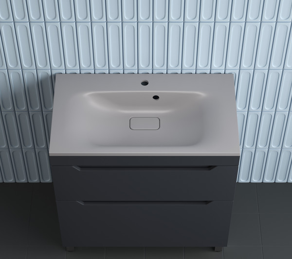 Тумба с умывальником Symbolite Остин 80 Plus 2 ящика + Фортуна 80x45 - фото