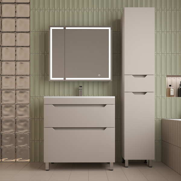 Тумба с умывальником Symbolite Остин 80 Plus 2 ящика + Фортуна 80x45 - фото