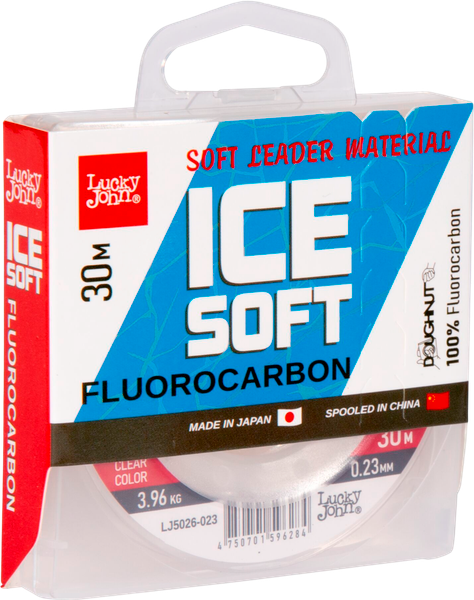 Леска флюорокарбоновая Lucky John Ice Soft Fluorocarbon 030/023 / LJ5026-023 - фото