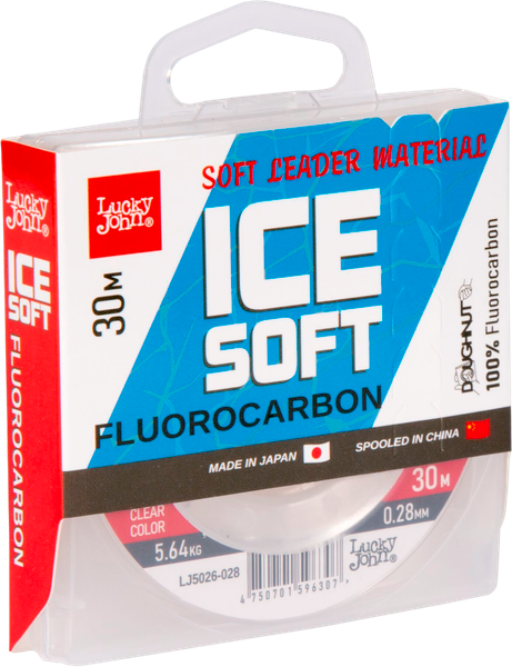 Леска флюорокарбоновая Lucky John Ice Soft Fluorocarbon 030/028 / LJ5026-028 - фото