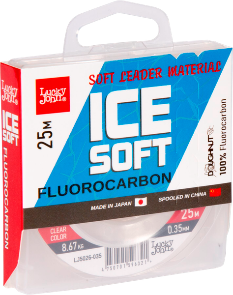 Леска флюорокарбоновая Lucky John Ice Soft Fluorocarbon 025/035 / LJ5026-035 - фото