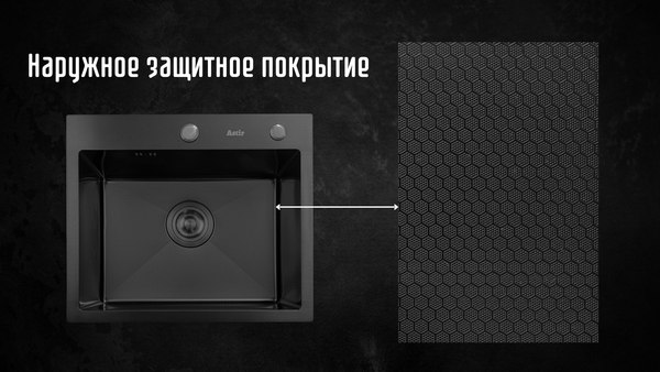 Мойка кухонная Astir Decor PVD Black 45x50B