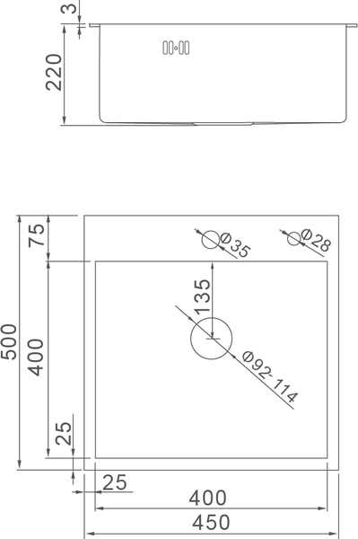 Мойка кухонная Astir Decor PVD Black 45x50B