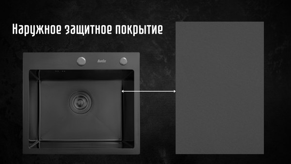 Мойка кухонная Astir PVD Black 50x44B
