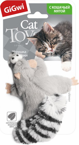 Игрушка для кошек Gigwi Catch&Scratch Енот с кошачьей мятой / 75384