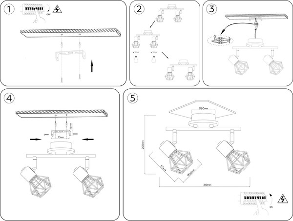 Спот Ambrella TR8752/2 BK/WD