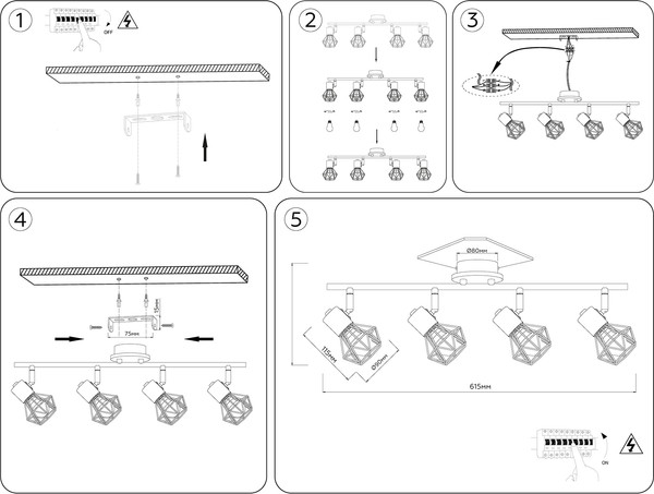 Спот Ambrella TR8754/4 BK/WD