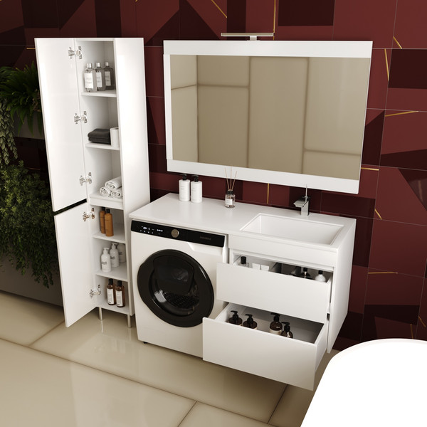 Тумба с умывальником Symbolite Даллас 120 Люкс Plus + Estetus Даллас 120x48