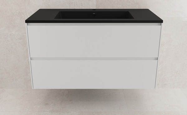 Тумба с умывальником Symbolite Лима 100 Line Plus 2 ящика + Line 100x48 - фото