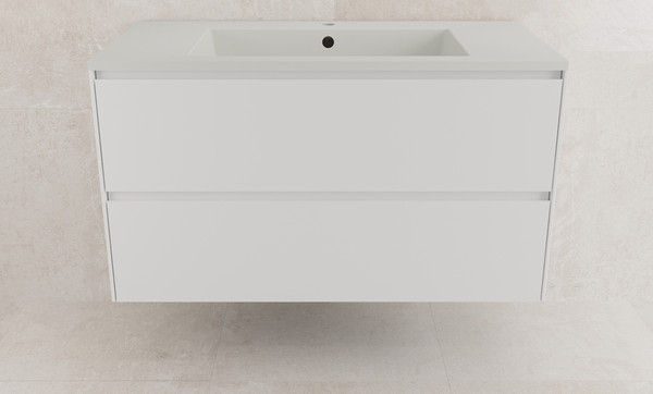 Тумба с умывальником Symbolite Лима 100 Line Plus 2 ящика + Line 100x48 - фото