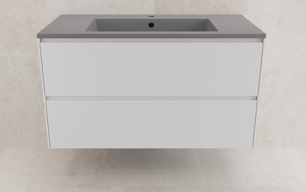 Тумба с умывальником Symbolite Лима 100 Line Plus 2 ящика + Line 100x48 - фото