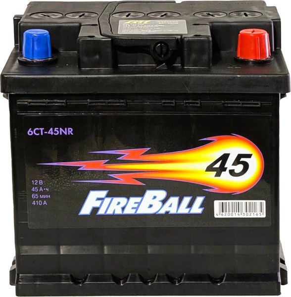 Автомобильный аккумулятор FireBall R+ 410A / 6СТ-45NR