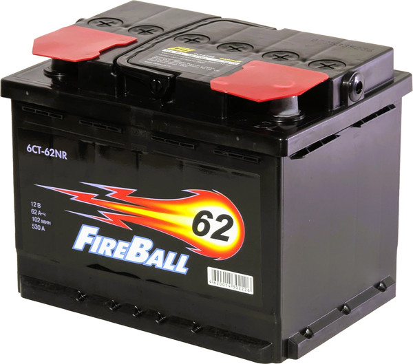 Автомобильный аккумулятор FireBall R+ 530A / 6СТ-62NR - фото