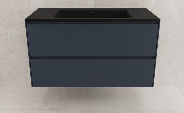 Тумба с умывальником Symbolite Лима 100 Line Plus 2 ящика + Line 100x48 - фото