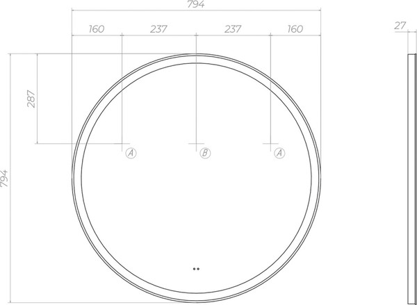 Зеркало Vigo Cosmo Comfort 800