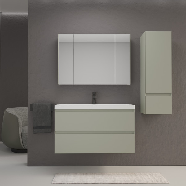 Тумба с умывальником Symbolite Манхэттен 100 Plus 2 ящика + Asti 100x45