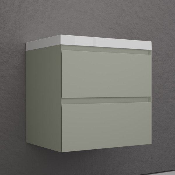 Тумба с умывальником Symbolite Манхэттен 60 Plus 2 ящика + Asti 60x45