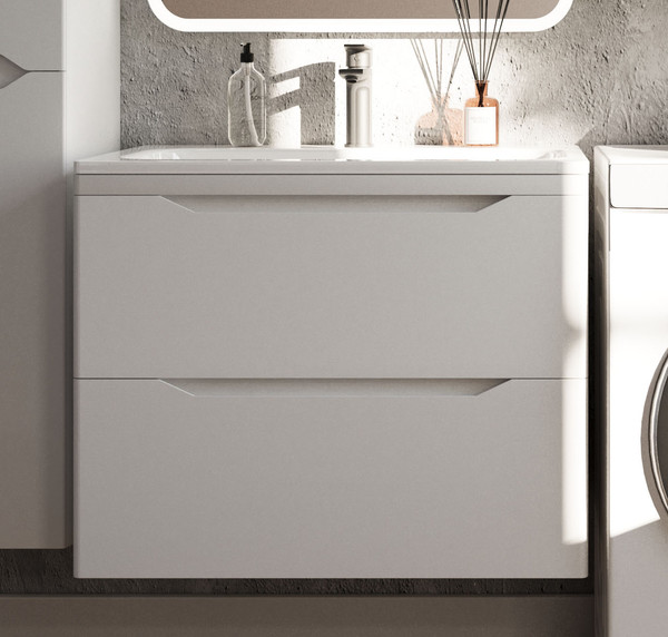 Тумба с умывальником Symbolite Марелла 70 Люкс Plus 2 ящика + Марелла Люкс 70х40 - фото