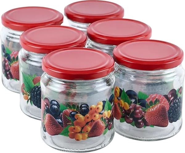 Набор банок для консервирования Promsiz Ягоды с крышкой / Р22б.77.6.450/ДКЯ - фото