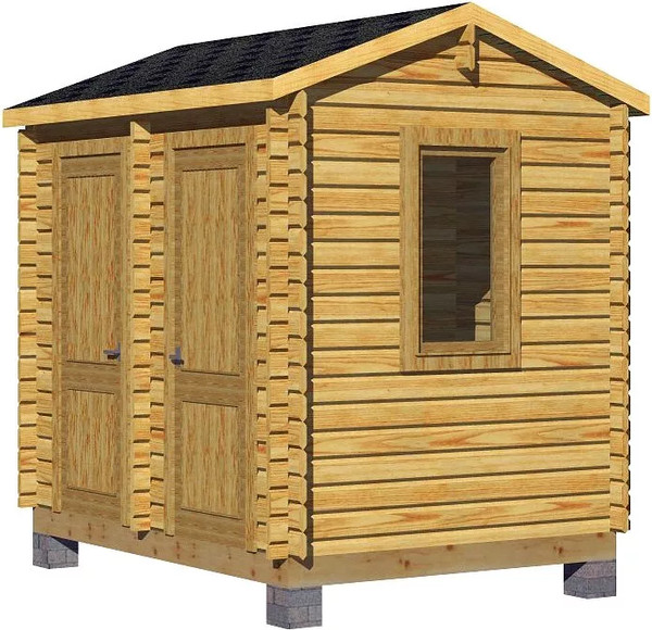 Хозблок деревянный Вирабуд 3x2.3 два блока - фото