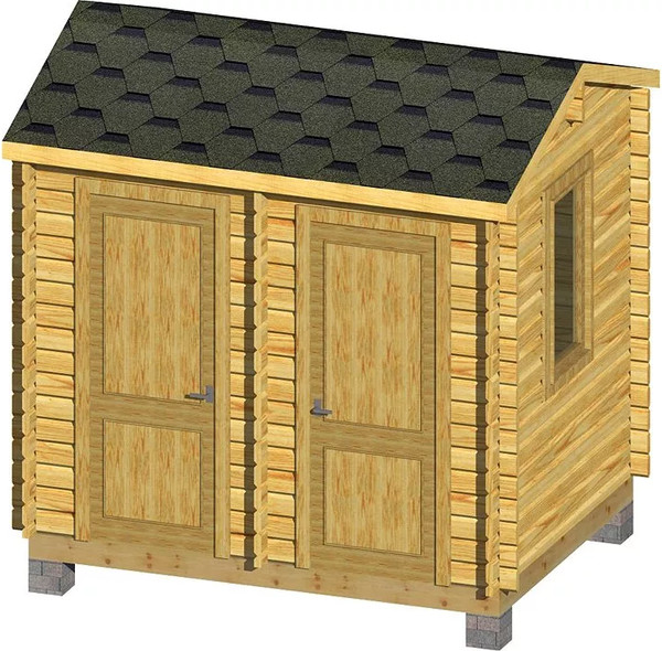 Хозблок деревянный Вирабуд 3x2.3 два блока