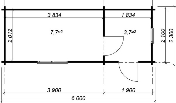 Хозблок деревянный Вирабуд 6x2.3