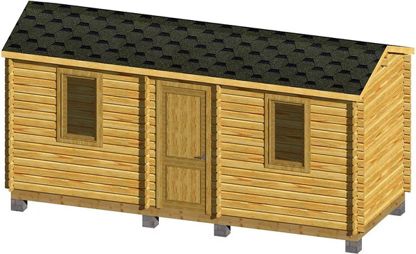 Хозблок деревянный Вирабуд 6x2.3 с тамбуром