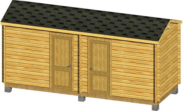 Хозблок деревянный Вирабуд 6x2.3 два блока