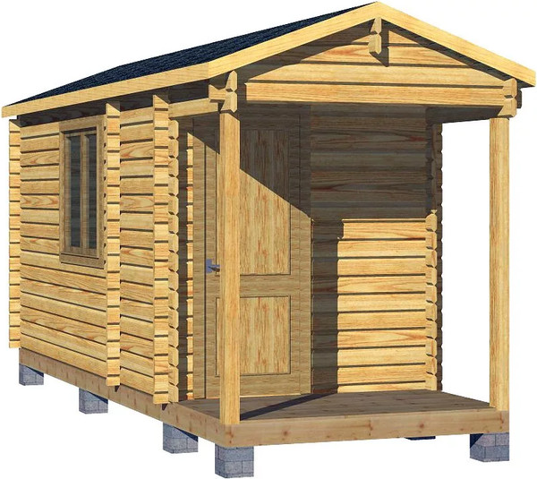 Хозблок деревянный Вирабуд 6x2.3 с крыльцом - фото