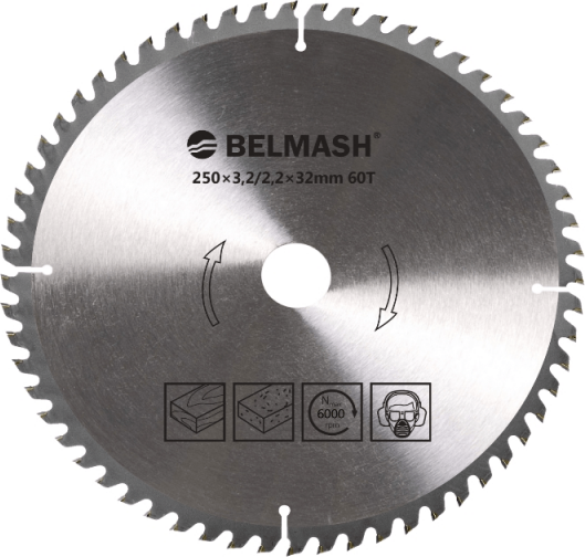 Пильный диск БЕЛМАШ 250x32x3.0x60Т - фото