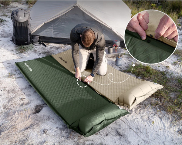 Туристический коврик Naturehike 200х63х10см / CNK2450WS020-AGR