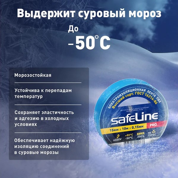 Изолента Safeline 15ммx10м 9359