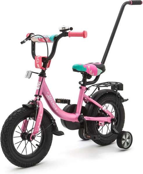 Детский велосипед с ручкой ZigZag Zoo 12 / ZG-1282