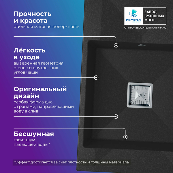 Мойка кухонная Polygran Blade 780
