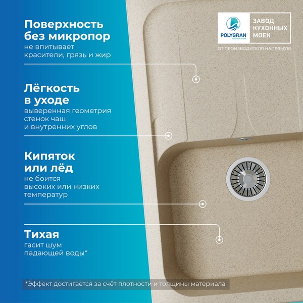 Мойка кухонная Polygran Alto 780