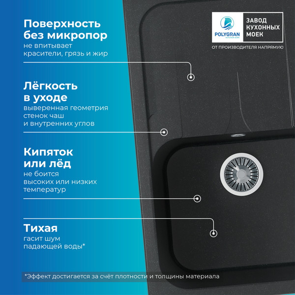 Мойка кухонная Polygran Alto 780